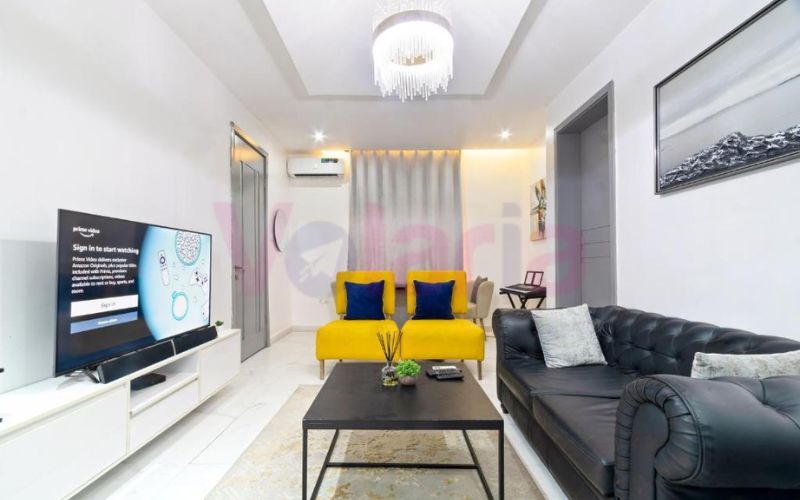 Luxury apartment interior with modern furnishings